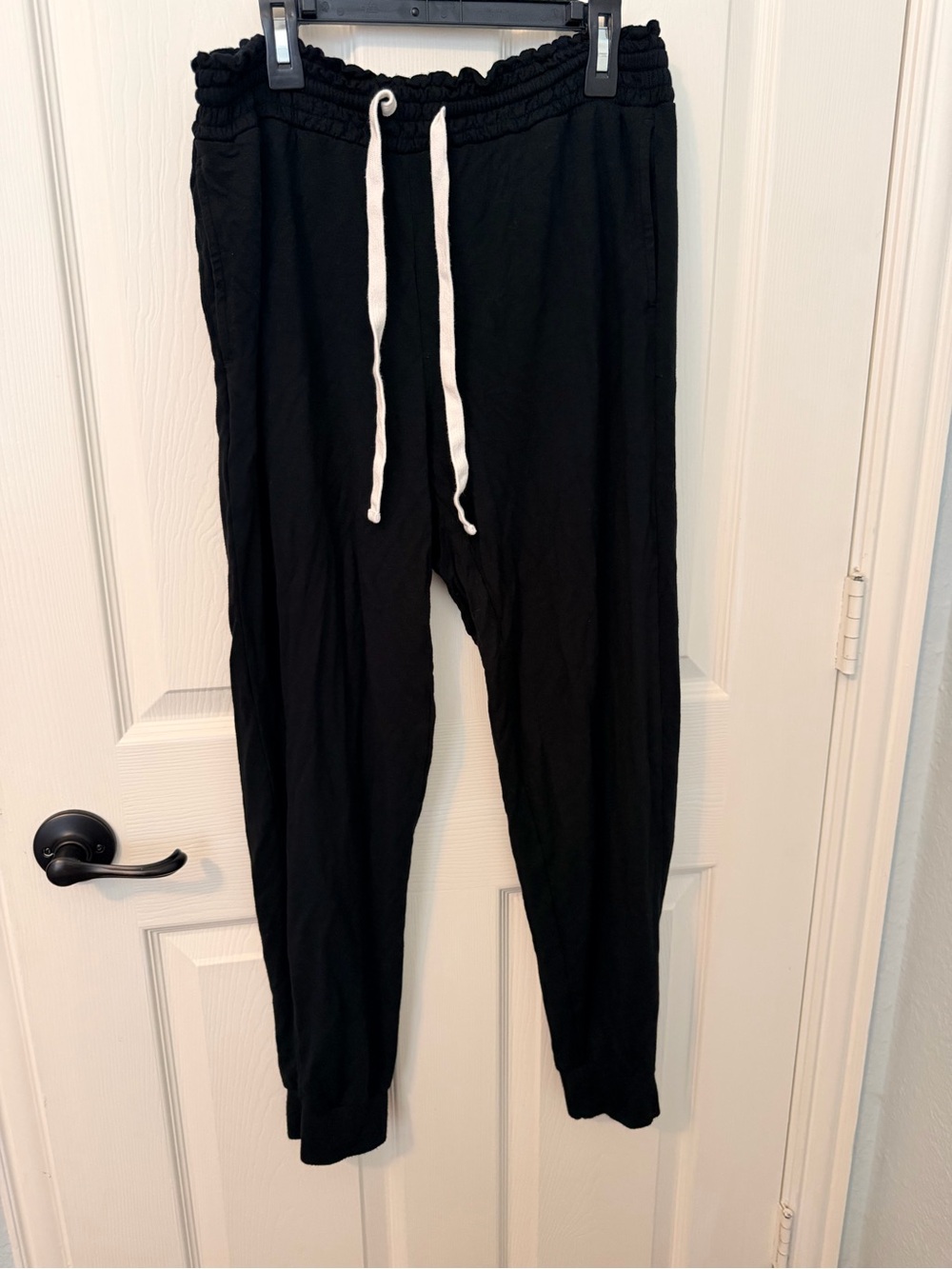 Colsie Black Jogger Pants with White Drawcord